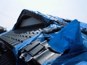 熊本市北区現場調査。屋根上写真20180331