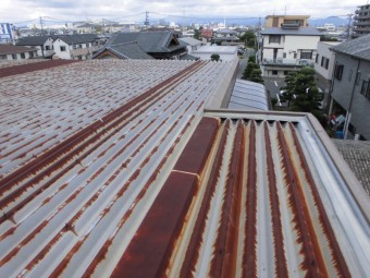 錆が進行した折半屋根