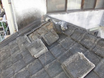 熊本市西区屋根現場調査瓦剥ぎ20180413