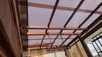 ベランダ屋根 張替え完了