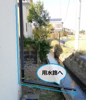 雨樋 雨水の流れ 排水 工事後