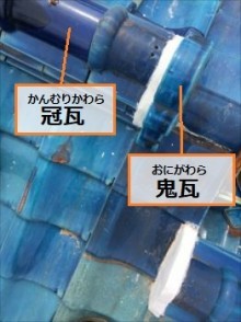 冠瓦 鬼瓦 積み直し