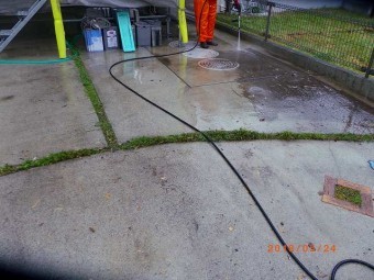 駐車場土間高圧洗浄