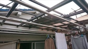ベランダ 波板飛散