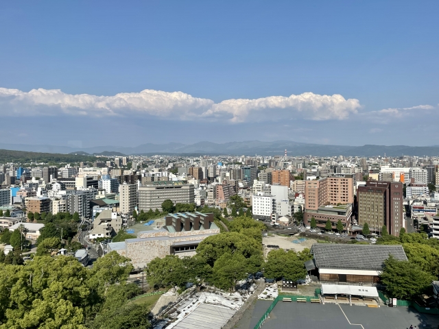 熊本市から見た阿蘇山