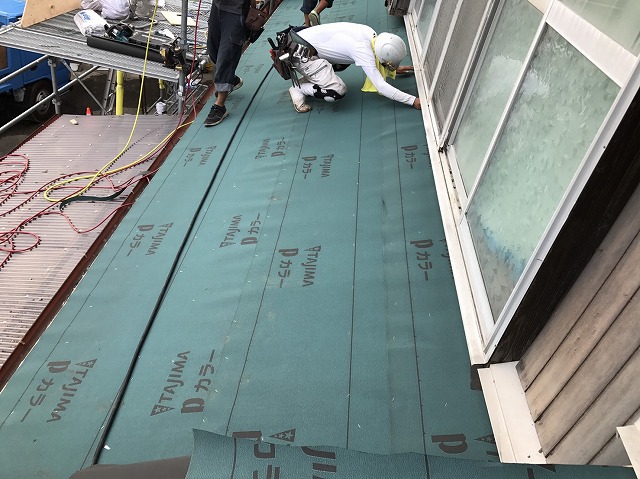 大津町ルーフィング施工写真