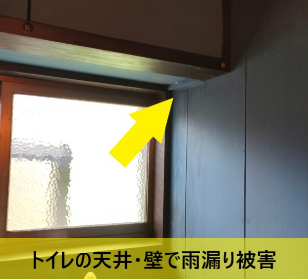 トイレの天井・壁で雨漏り被害