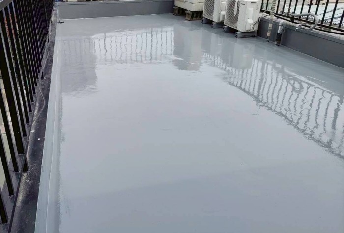 ビル屋上のウレタン防水工事が完了