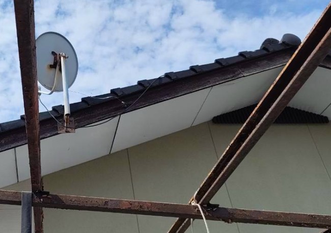 ルーフバルコニーの屋根下地　鉄骨
