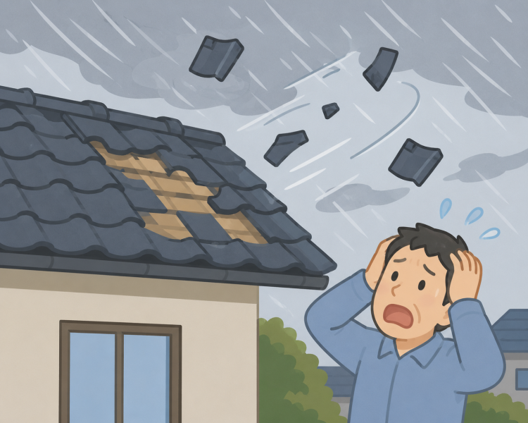 熊本市西区で台風前に瓦の飛散防止対策を検討｜台風対策でよくある質問