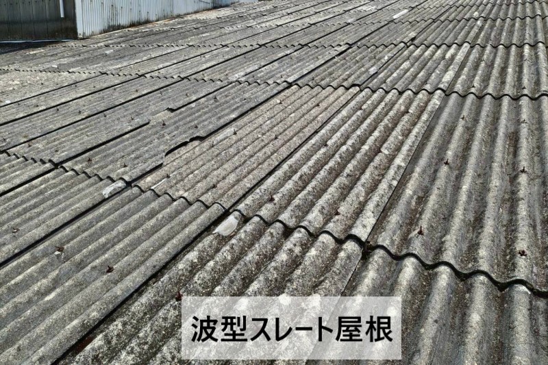 工場の波型スレート屋根