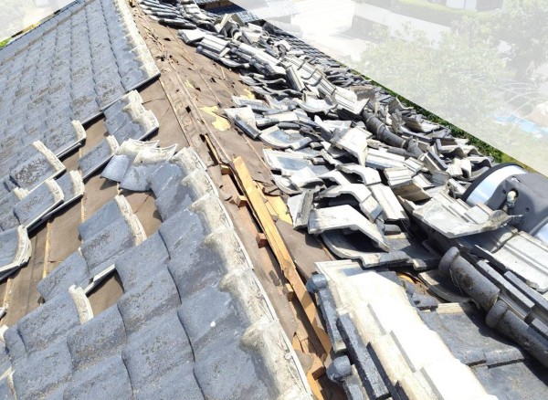 熊本地震で被災した瓦屋根