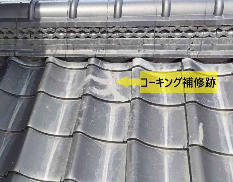 合志市で瓦屋根の雨漏り調査｜コーキング補修だけでは直らない棟際ルーフィングの破れ