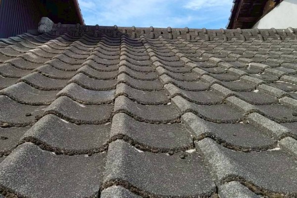 瓦飛散防止ネットの取り付け前