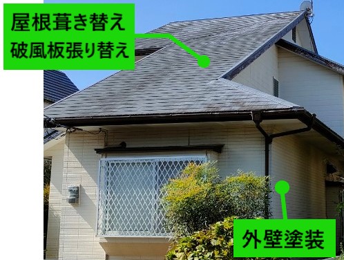 築３０年の住宅に屋根葺き替えと外壁塗装をご提案