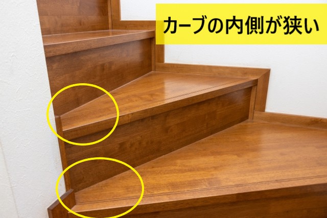 踏板が狭い階段