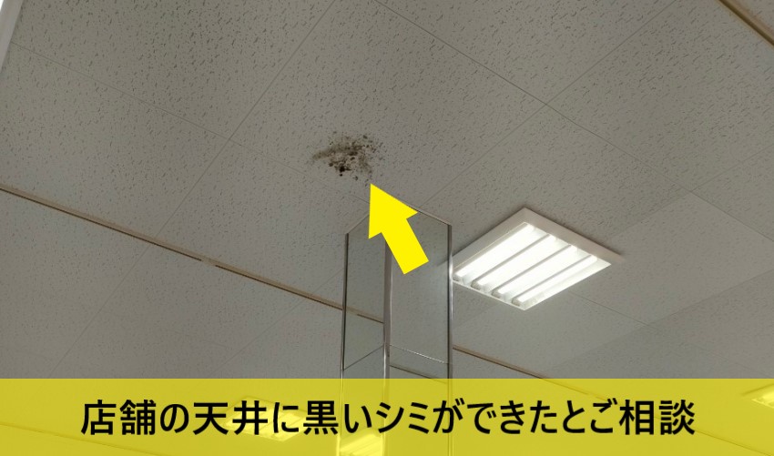 阿蘇市で店舗の天井にシミができたとご相談